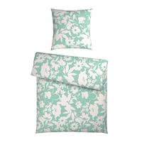 Bettwäsche Floral Mintgrün - Mintgrün, Textil (135/200cm) - Mömax
