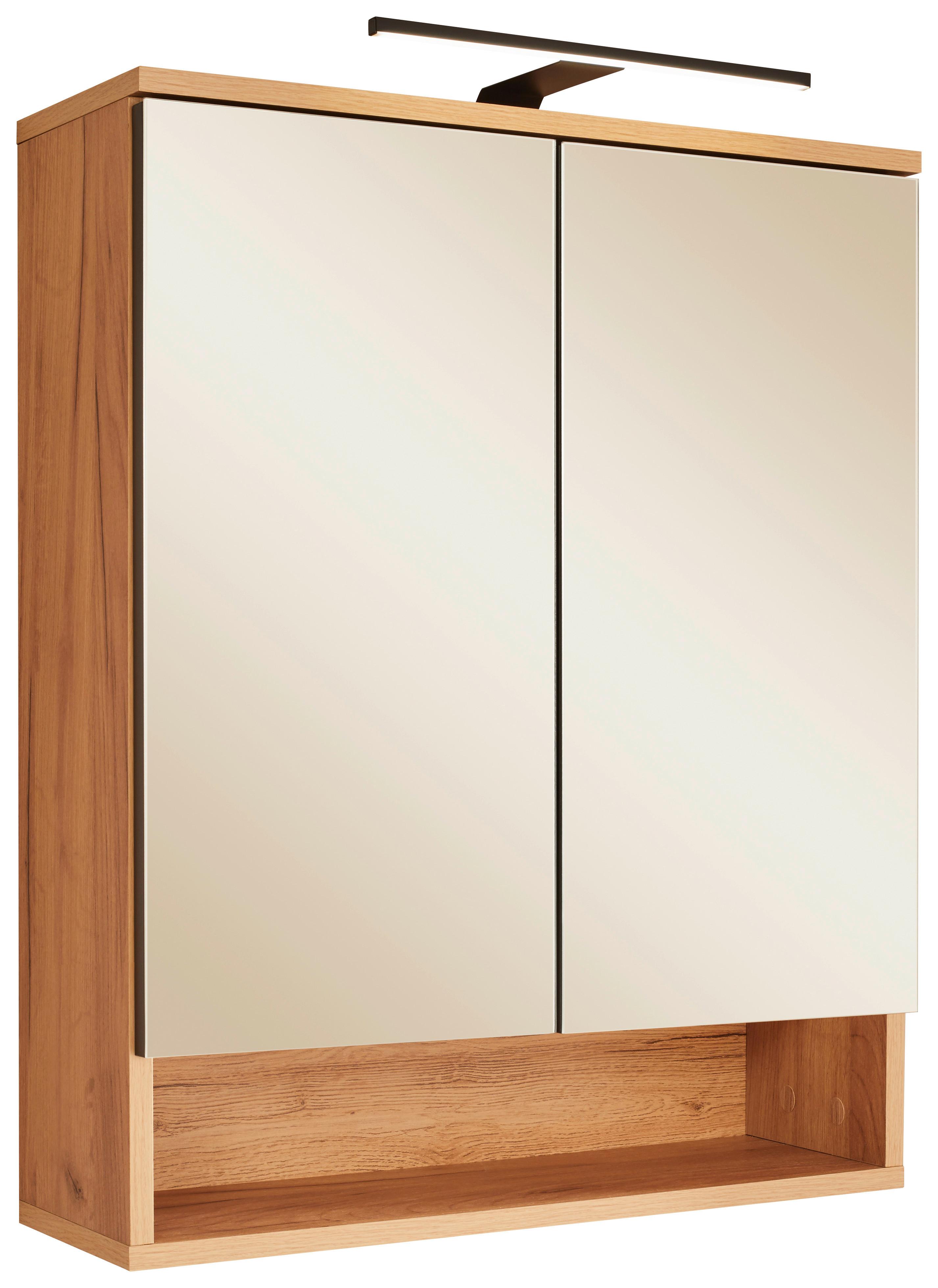 SZAFKA Z LUSTREM RIOM - dąb artisan, Modern, materiał drewnopochodny/szkło (60/75/22cm) - MID.YOU