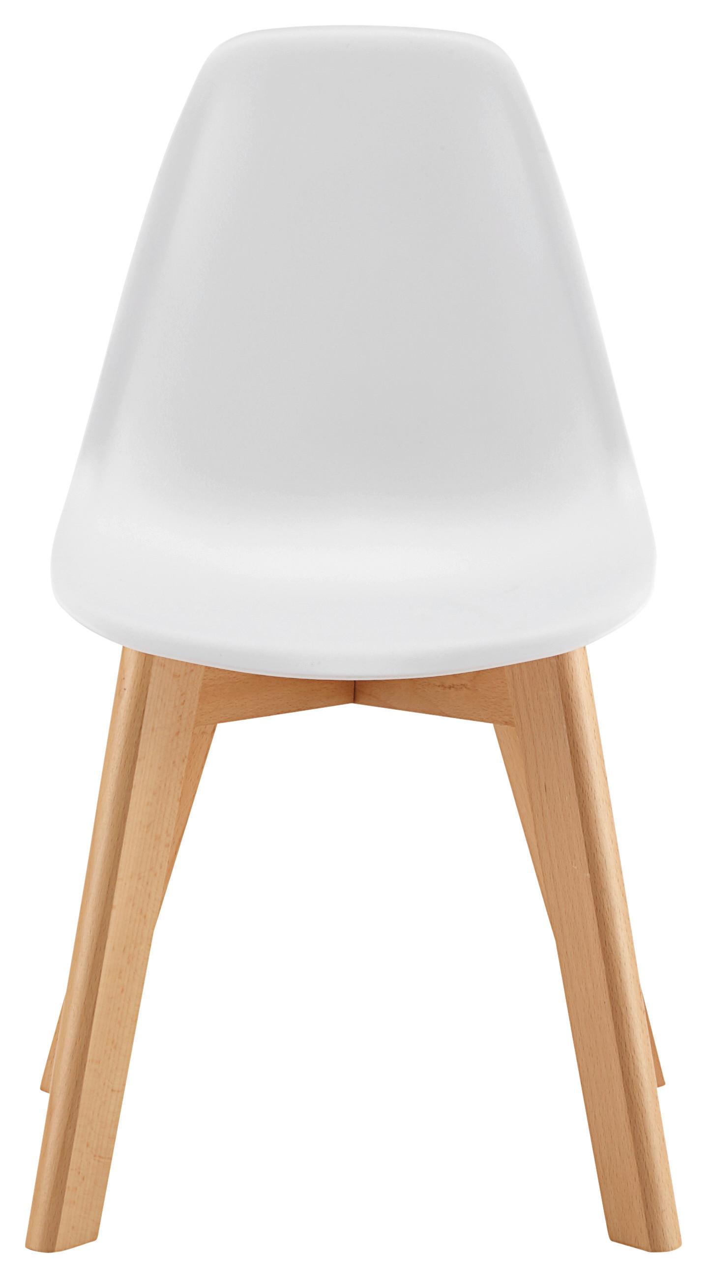 Kinderstuhl Holz, weiß, "Tibby" , Buche, massiv - Weiß, MODERN, Holz/Kunststoff (30/56,5/32,5cm) - Bessagi Kids