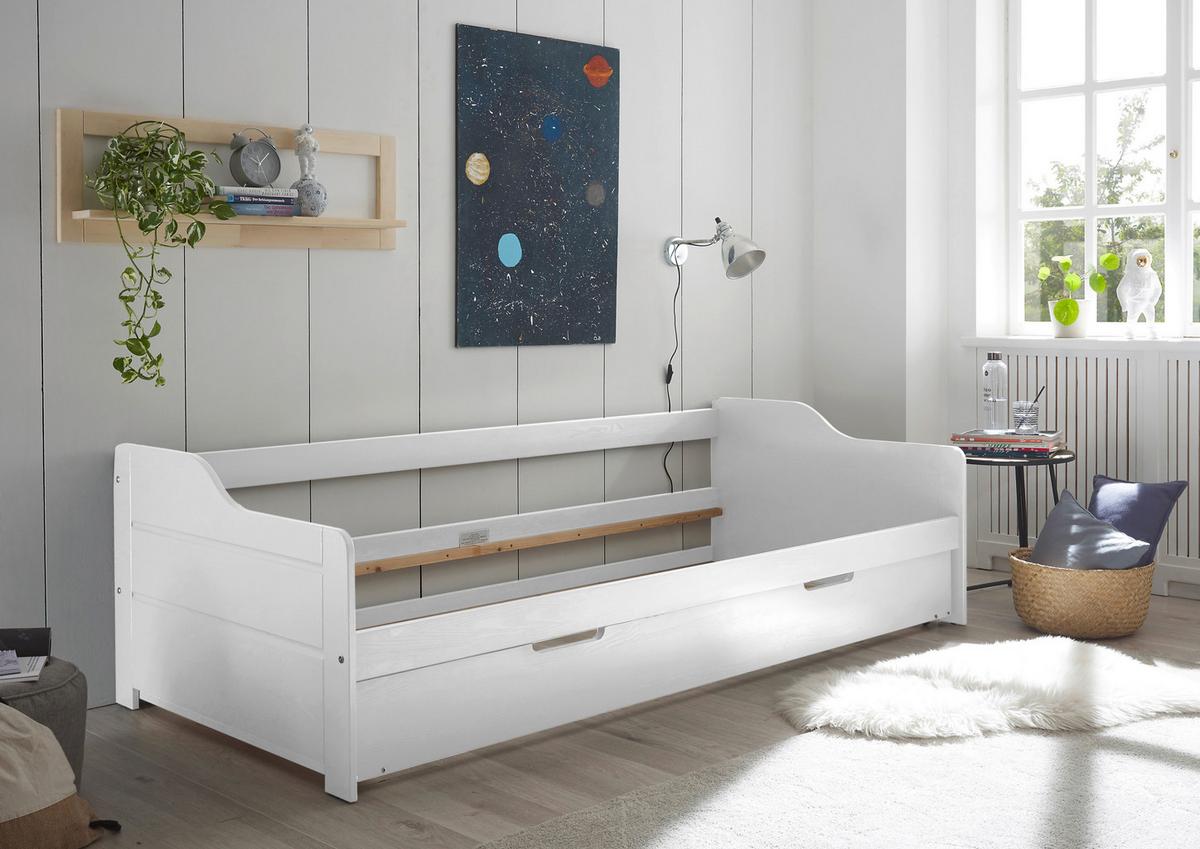 Krevet Na Izvlačenje Jesse - bela/prirodna boja, Konvencionalno, drvo/pločasti materijal (90/200cm)