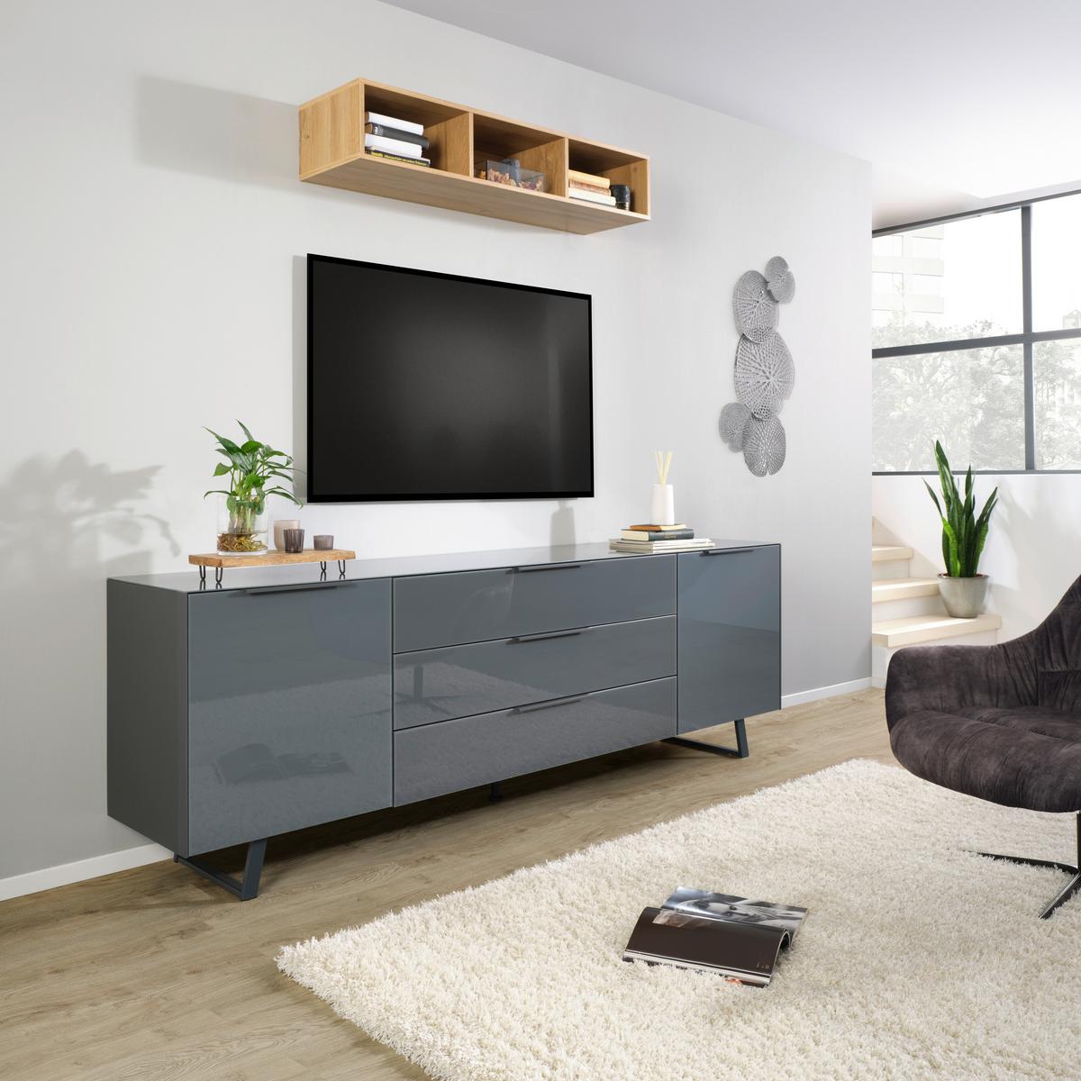 Wandregal Max Box in Eichefarben - Eichefarben, MODERN, Holzwerkstoff (120/22/32cm) - Premium Living