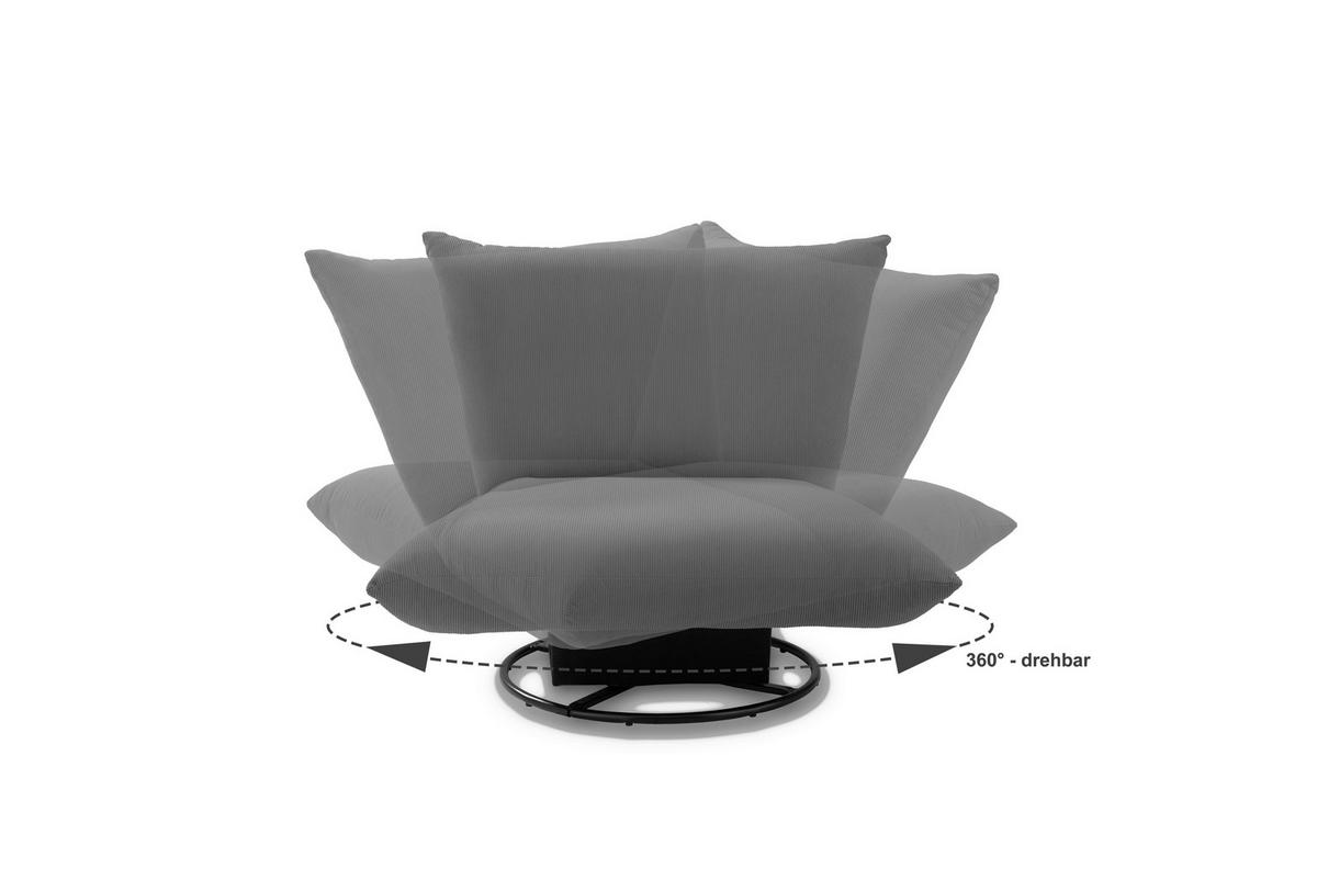 Relaxsessel Cremona Grau - Schwarz/Grau, Design, Textil/Metall (100/78/96cm) - Livetastic