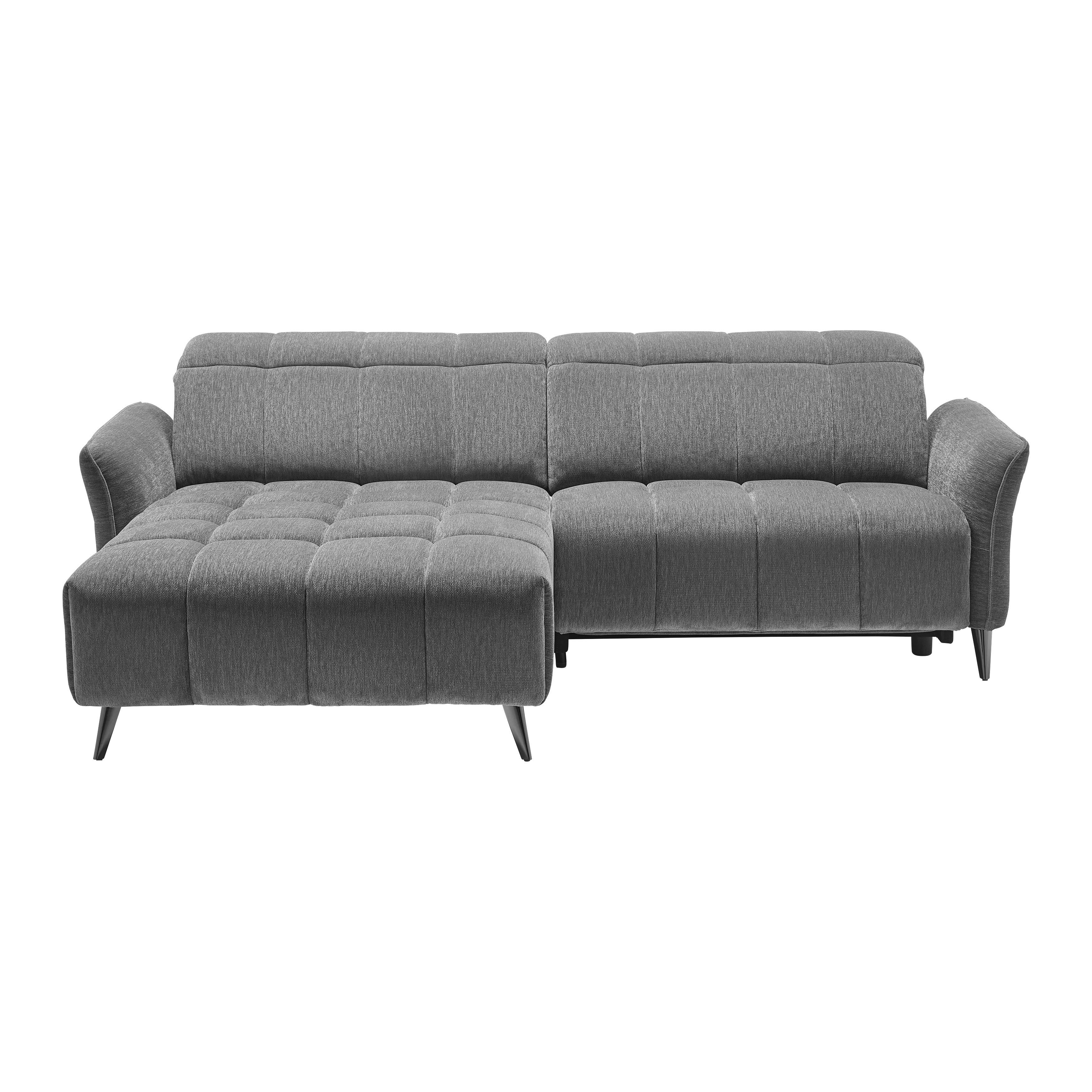 Ecksofa Pisa Anthrazit ca. 173x248cm - Anthrazit/Schwarzchrom, MODERN, Holz/Textil (173/82-99/248cm) - Mömax