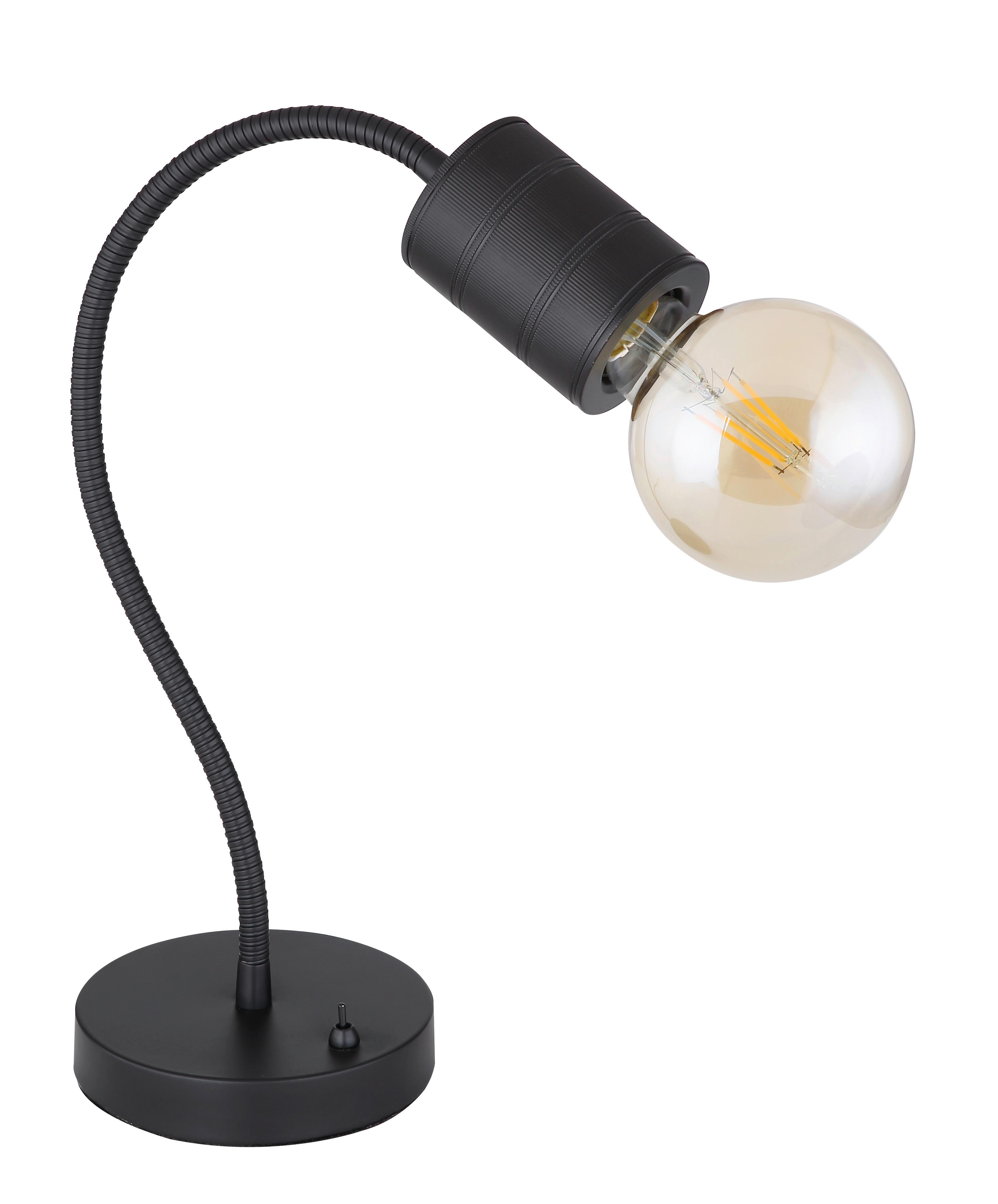 Tischleuchte Hermine in Schwarz max. 60 Watt - Schwarz, Basics, Metall (26/14/59cm) - Globo