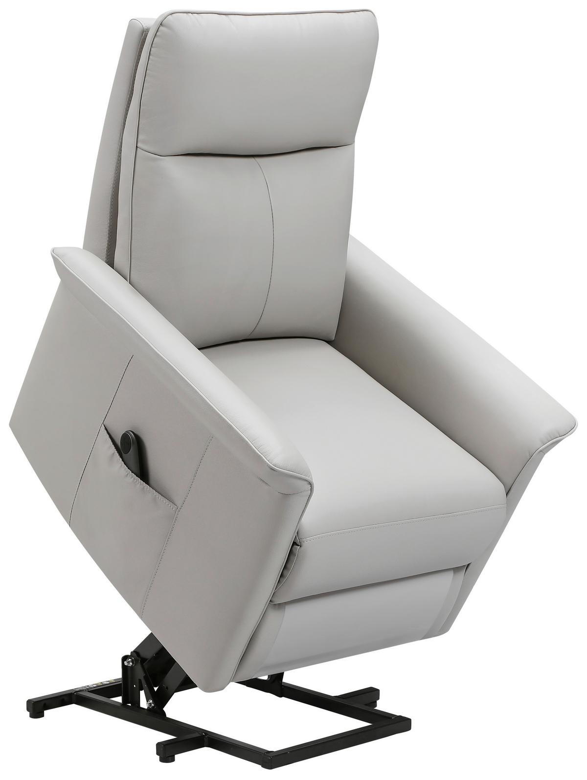 Relaxsessel Carlo Beige - Beige/Schwarz, KONVENTIONELL, Leder/Holz (77/103/84cm) - Mömax