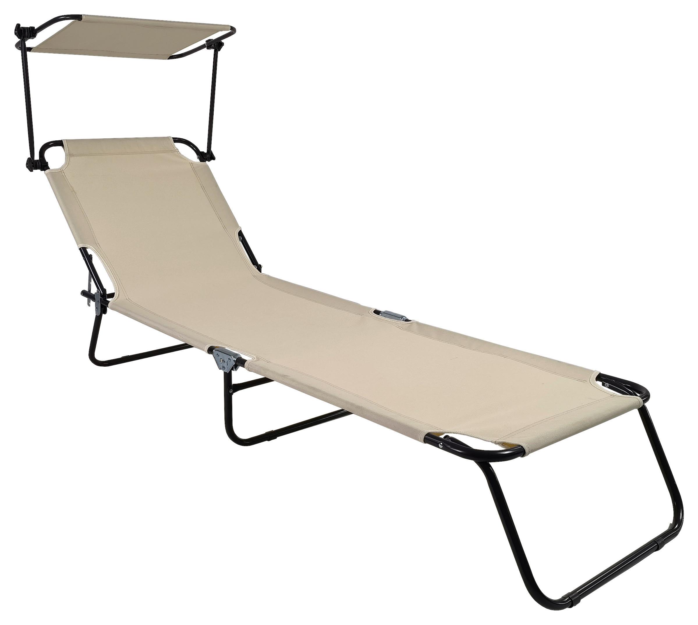 Dreibeinliege Creme - Creme, Basics, Textil/Metall (55/24/185cm) - Ambia Garden