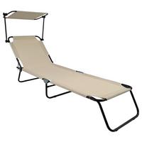 Dreibeinliege Creme - Creme, Basics, Textil/Metall (55/24/185cm) - Ambia Garden