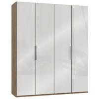 Drehtürenschrank Level 36D ca. 200x236x58 cm Weiß - Chromfarben/Weiß Hochglanz, MODERN, Holzwerkstoff/Metall (200/236/58cm) - MID.YOU