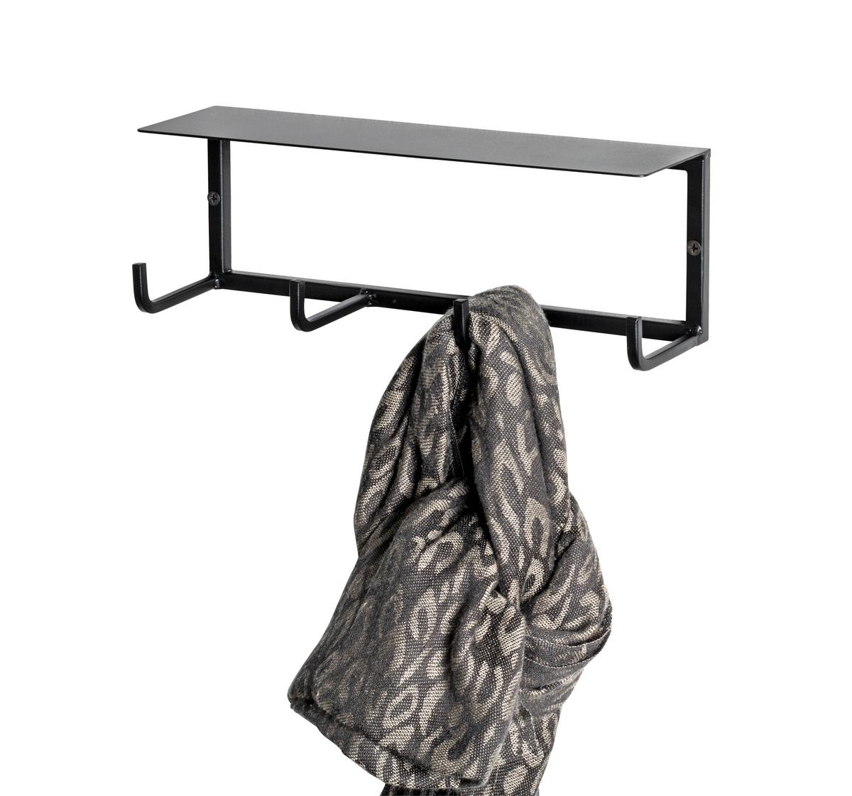 Wandgarderobe Sidney in Schwarz - Schwarz, MODERN, Metall (30/10/8cm) - Mömax