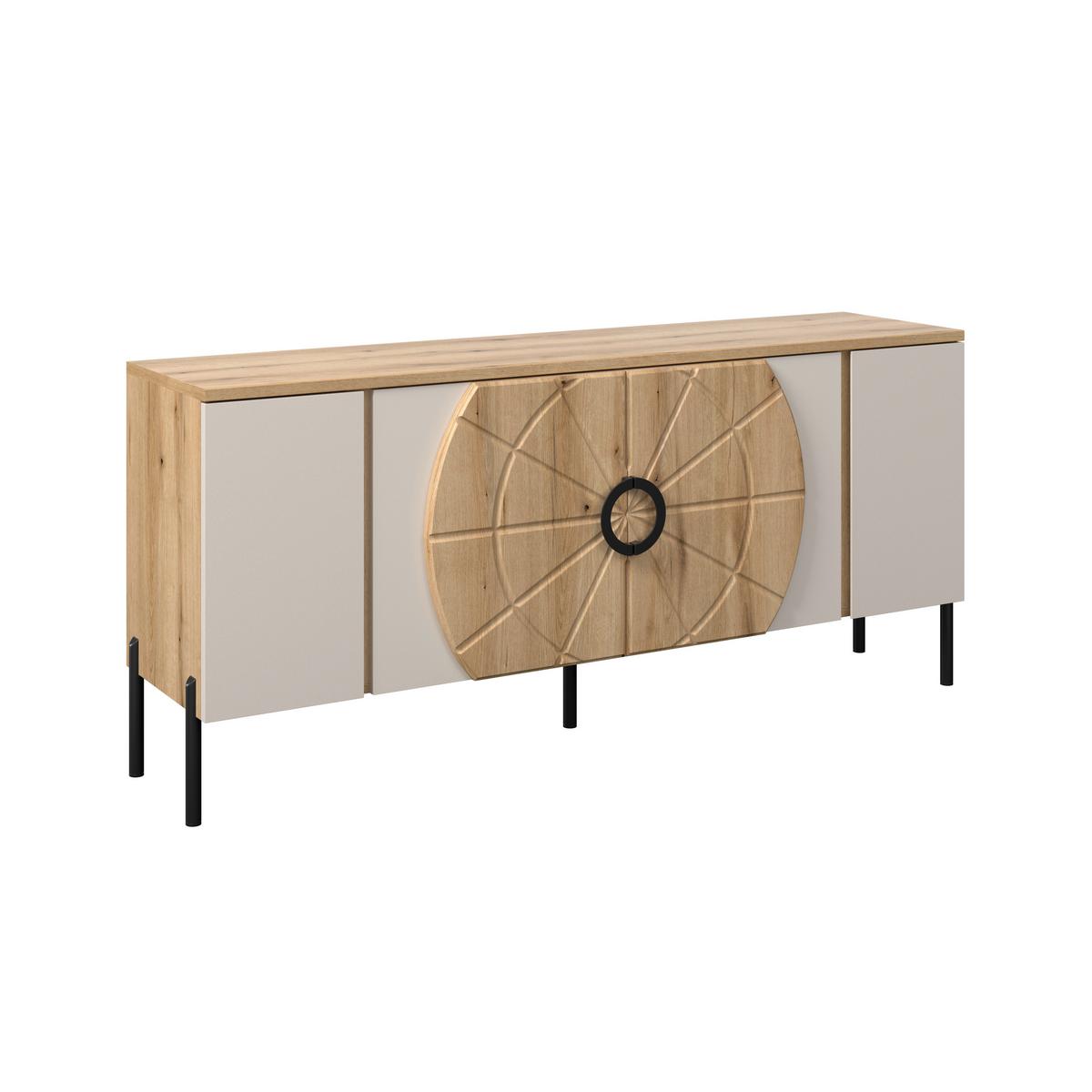Tv Komoda Hong Kong - kašmir/boja hrasta, Trendi, metal/pločasti materijal (160/71,9/37,5cm) - Modern Living