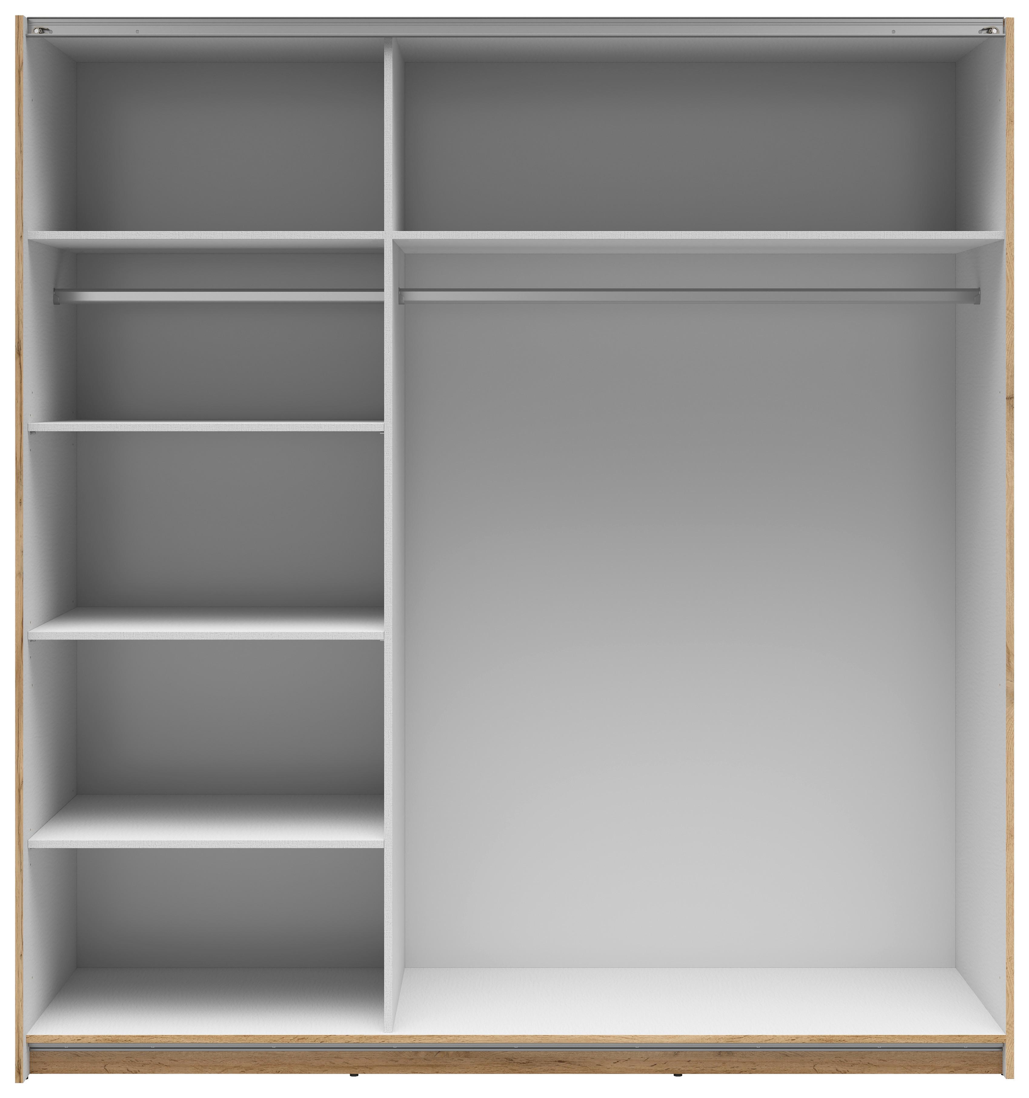 DULAP USI GLISANTE TETRIX - străveziu/stejar Wotan, Modern, sticlă/material pe bază de lemn (183/195,5/60cm) - MID.YOU
