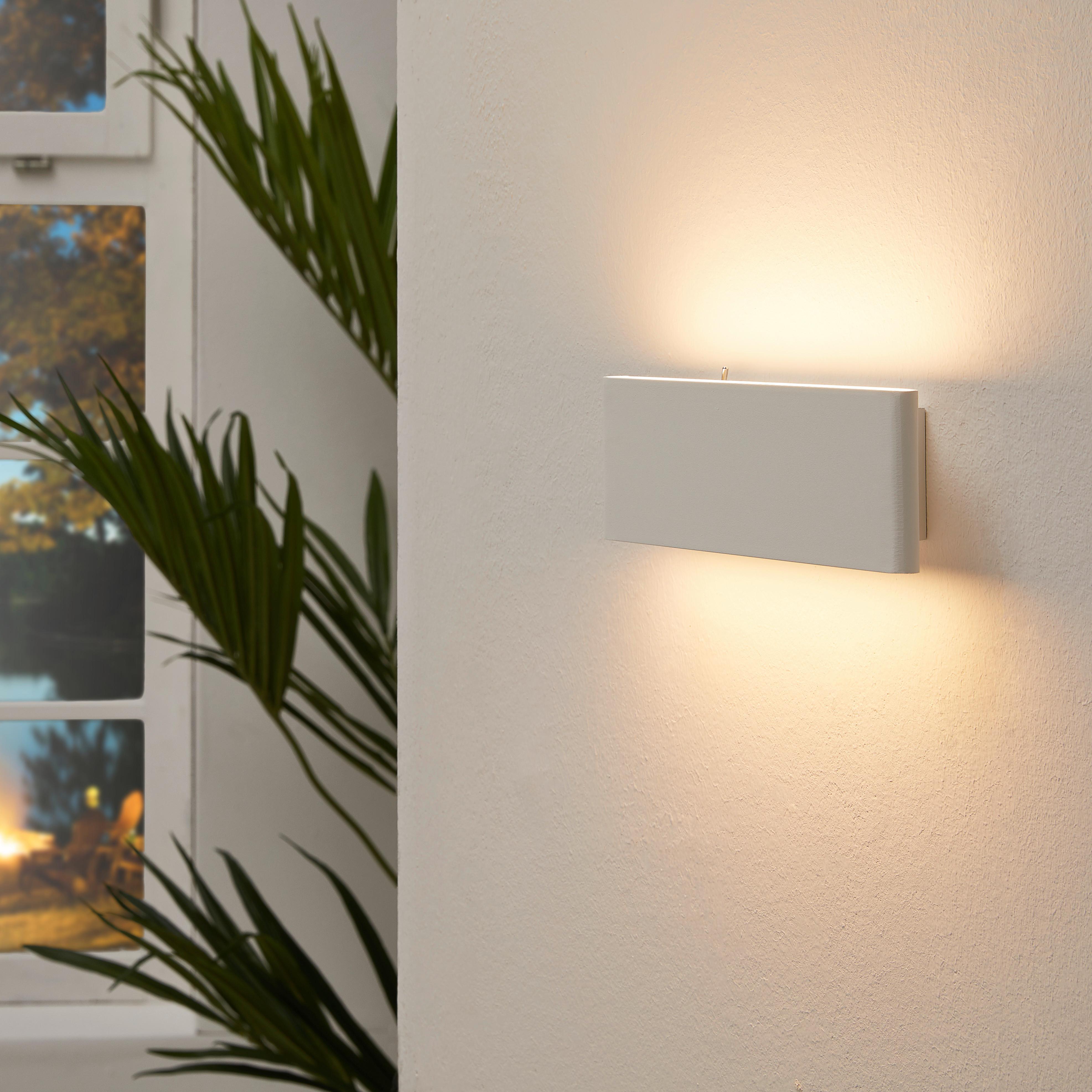 LED-Wandleuchte Siegfried in Weiß max. 8 Watt - Opal/Weiß, Design, Kunststoff/Metall (22,5/3,5/8cm) - Globo