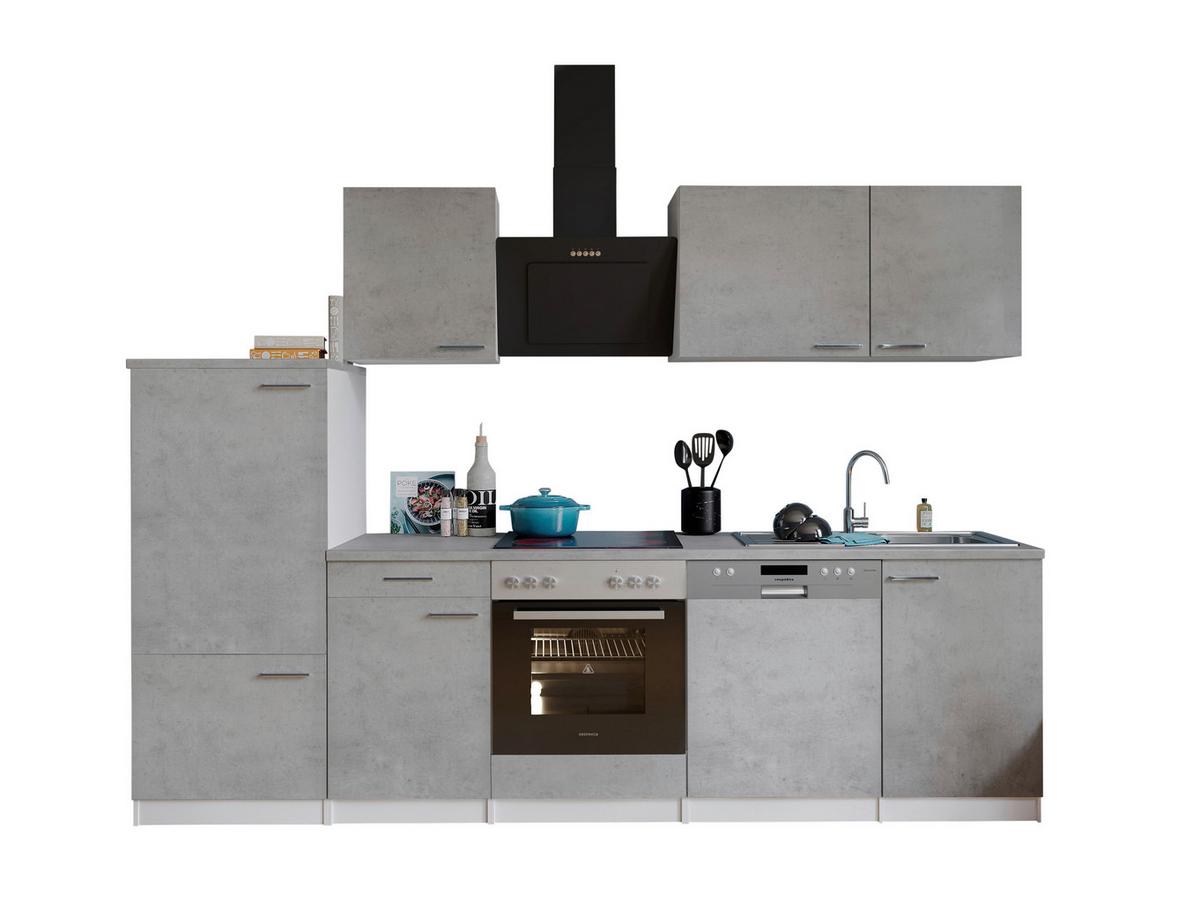 Kuhinjski Blok Z Aparati Malia, 280cm - barve nerjavečega jekla/siva, Basics, kovina/leseni material (280cm) - Respekta