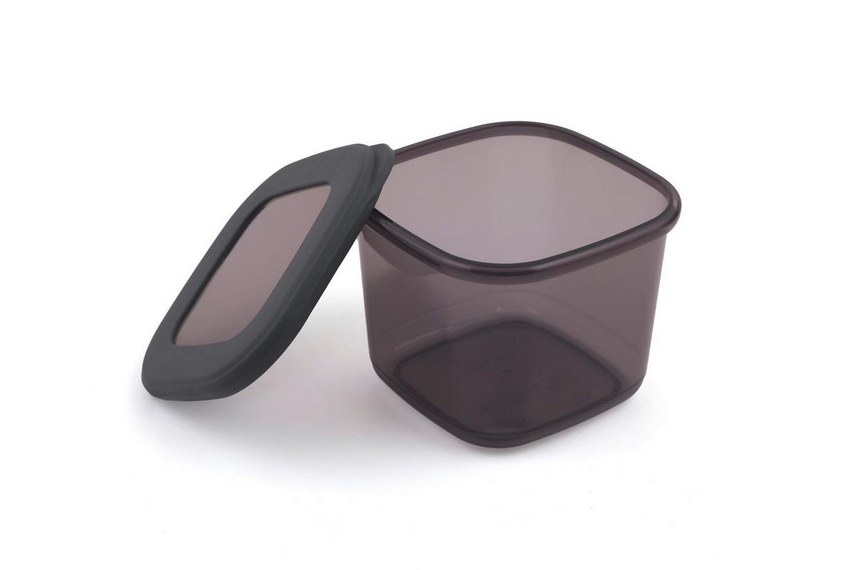 ZESTAW POJEMNIKÓW KUCHENNYCH FOLY - ANTHRACITE - antracytowy/przejrzysty, Basics, tworzywo sztuczne (10/10/9.5cm)