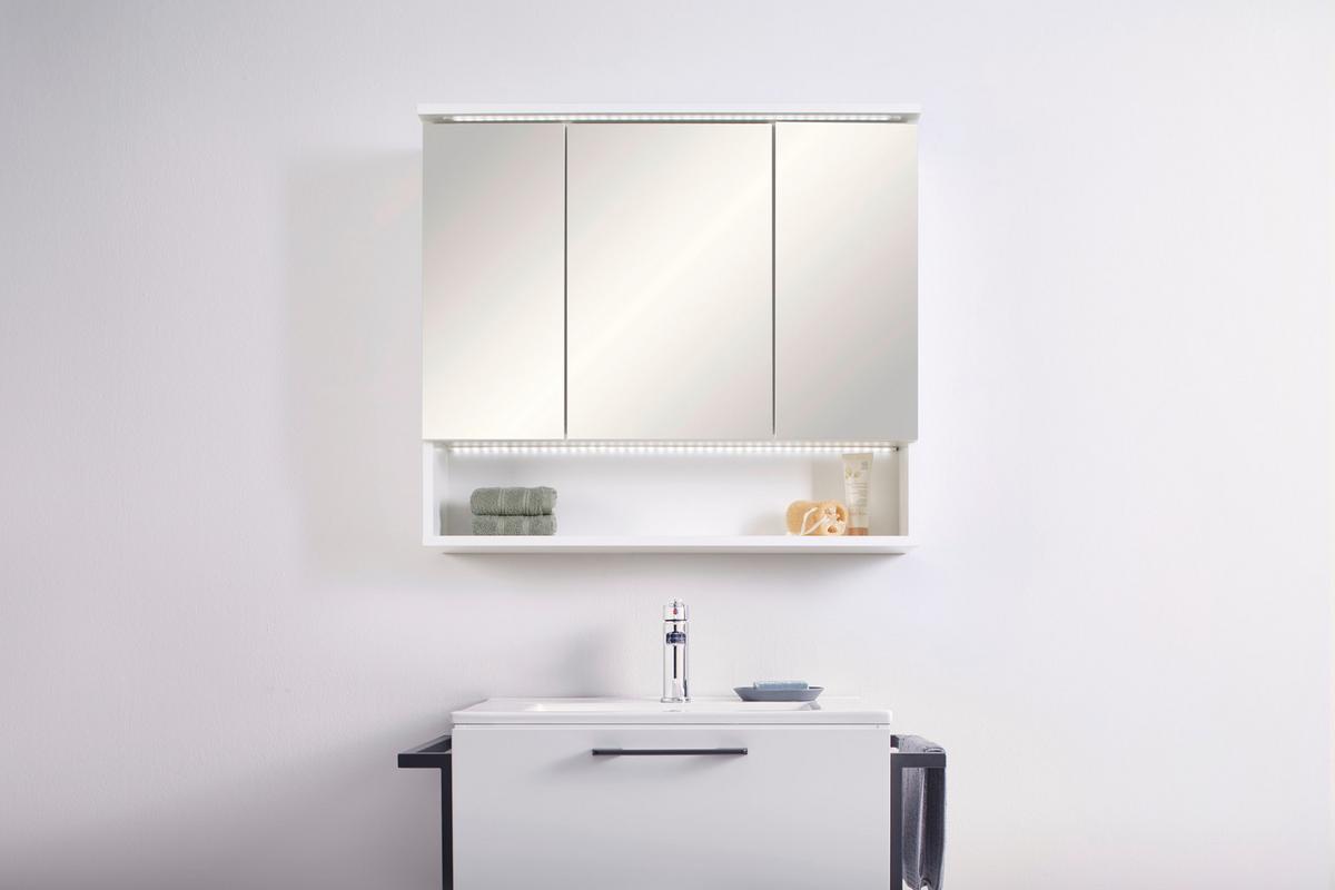 Spiegelschrank Best 80 in Weiß - MODERN, Glas/Holzwerkstoff (80/70/23cm) - Mömax