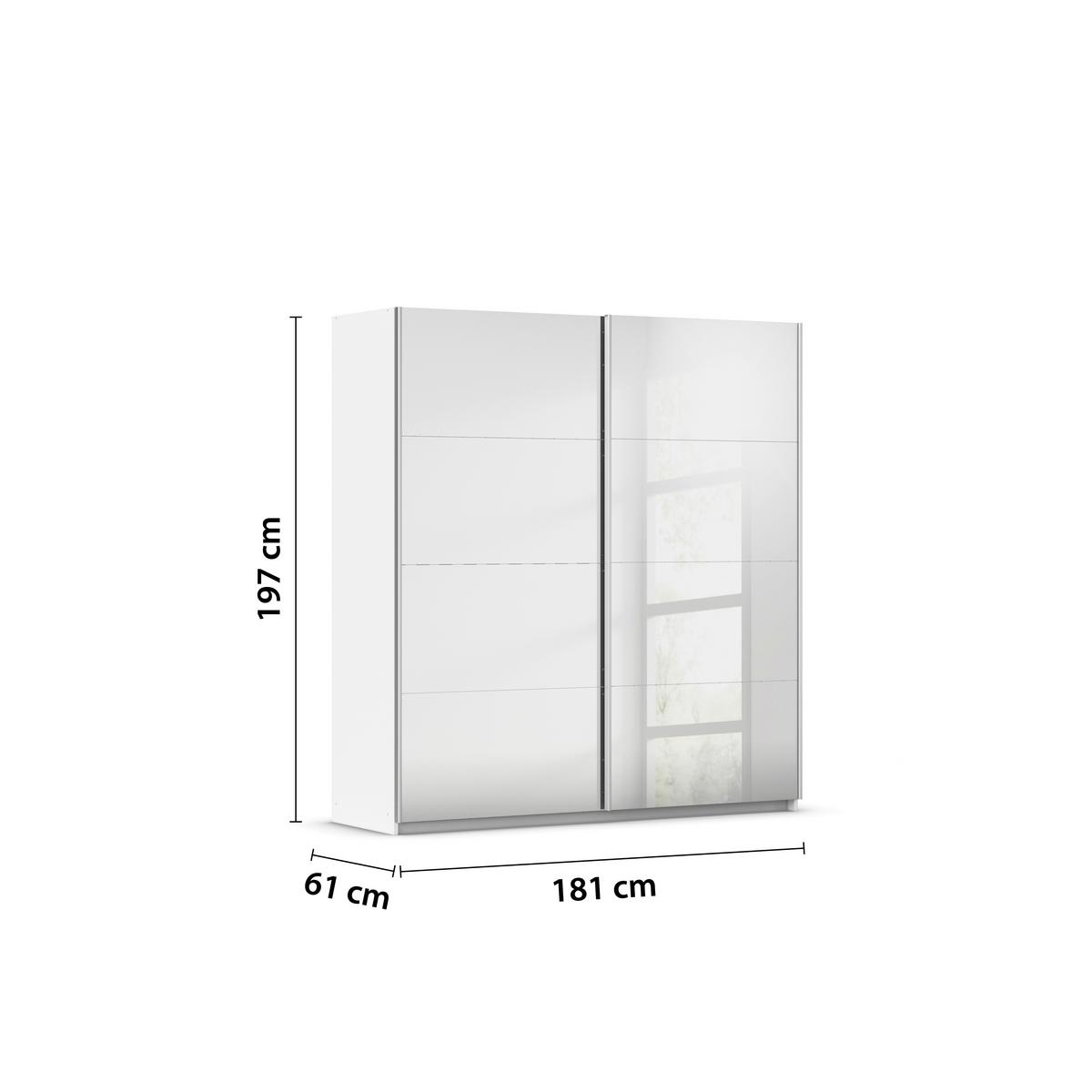 Ormar S Kliznim Vratima Subito - bijela/srebrne boje, Moderno, drvni materijal/metal (181/197/61cm) - Modern Living