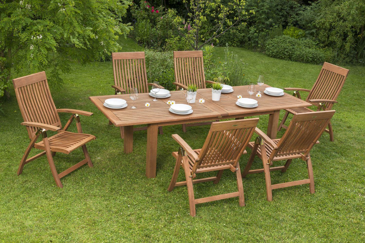 Gartentisch aus Eukalyptusholz ausziehbar ca. 260x75x100cm - Naturfarben, ROMANTIK / LANDHAUS, Holz (180-260/100/75cm) - Gardenson