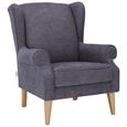 Ohrensessel Grau - Hellgrau/Naturfarben, Textil (82/95/48/85cm) - Mömax modern living