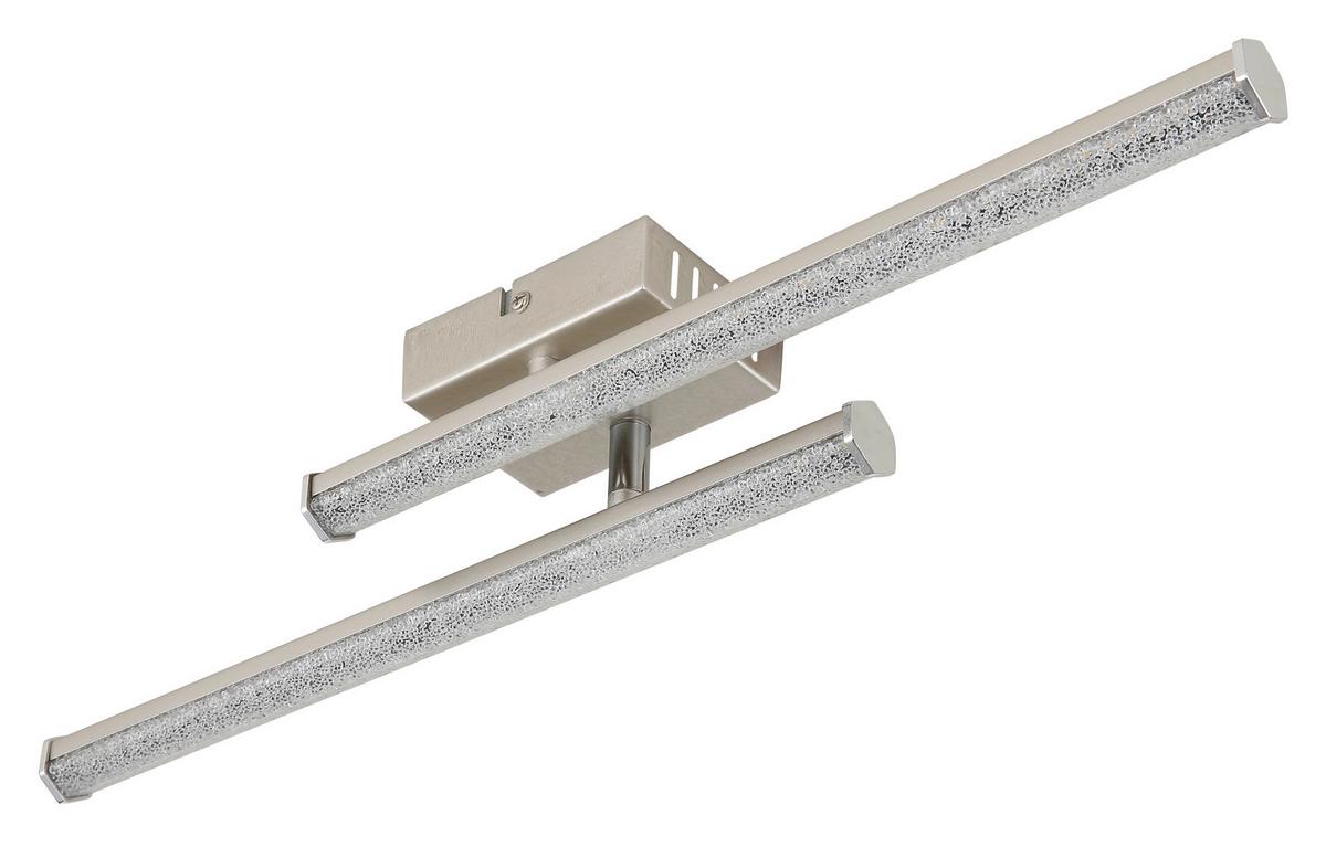 Led Stropna Svjetiljka Kirina - boje nikla/prozirno, Design, plastika (50/7/8,4cm) - Globo