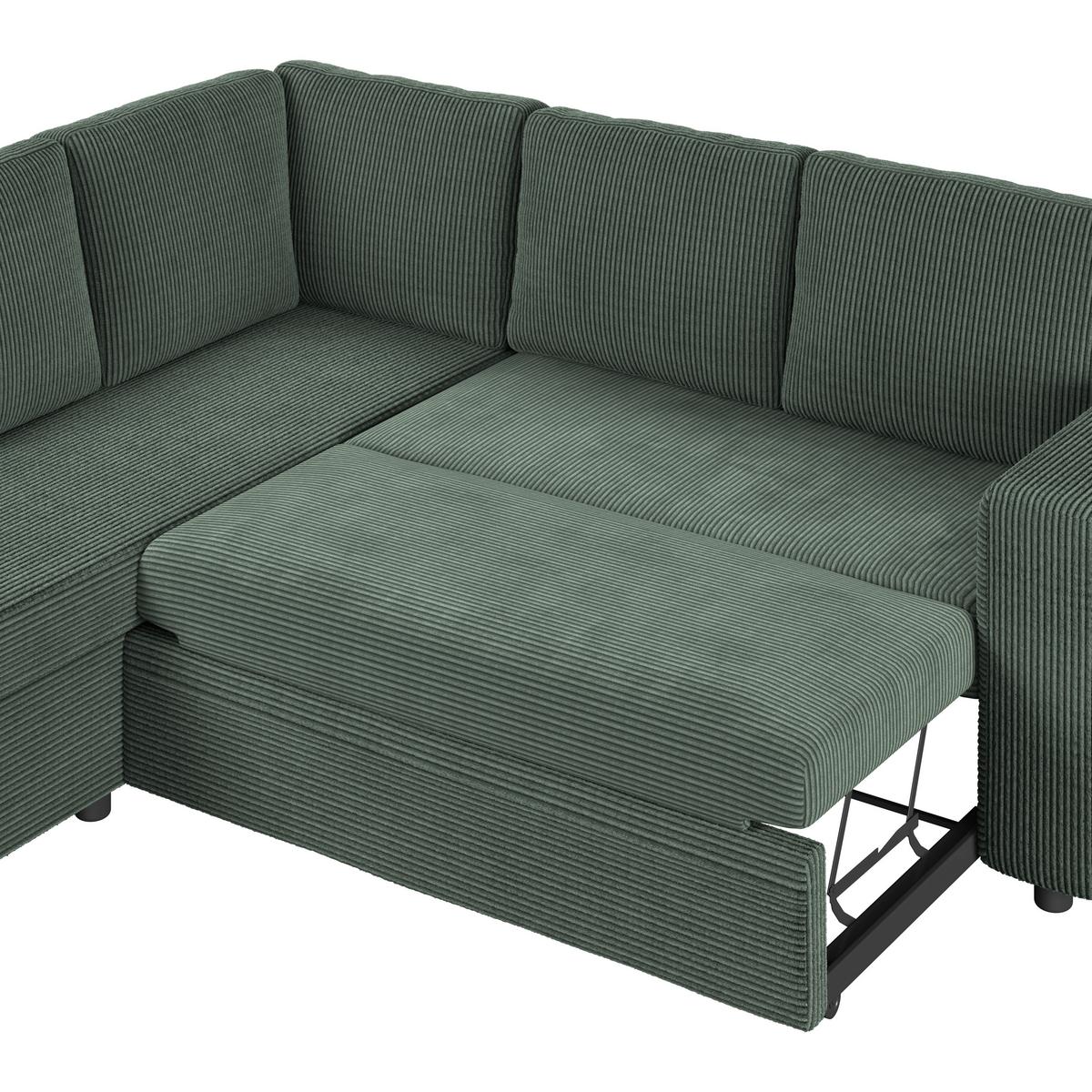 Kutna Garnitura Toulouse - zelena/crna, Trend, drvo/metal (206/224cm)