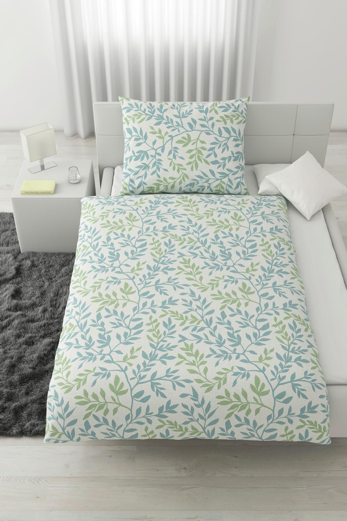 Ágyneműhuzat-garnitúra Siglinde - világoskék/zöld, Konventionell, textil (140/200cm) - Modern Living