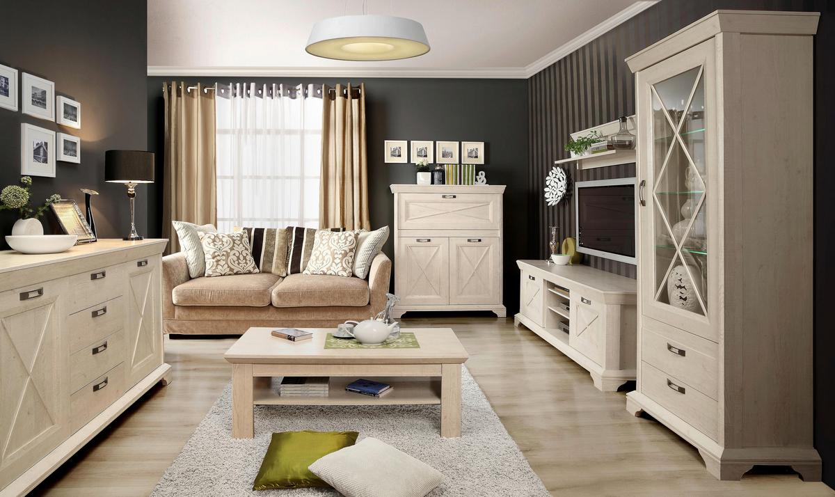 Comodă KASHMIR - alb, Konventionell, material pe bază de lemn (123,3/95,9/48,2cm) - Premium Living