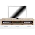Element Tv Malta - alb/culoare lemn stejar, Modern, lemn (185/50/42cm)