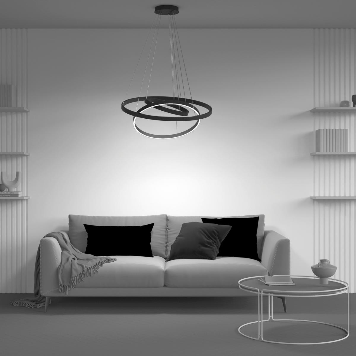 PENDELLEUCHTE RIM - Schwarz, Basics, Metall (80/100/120cm) - MAYTONI