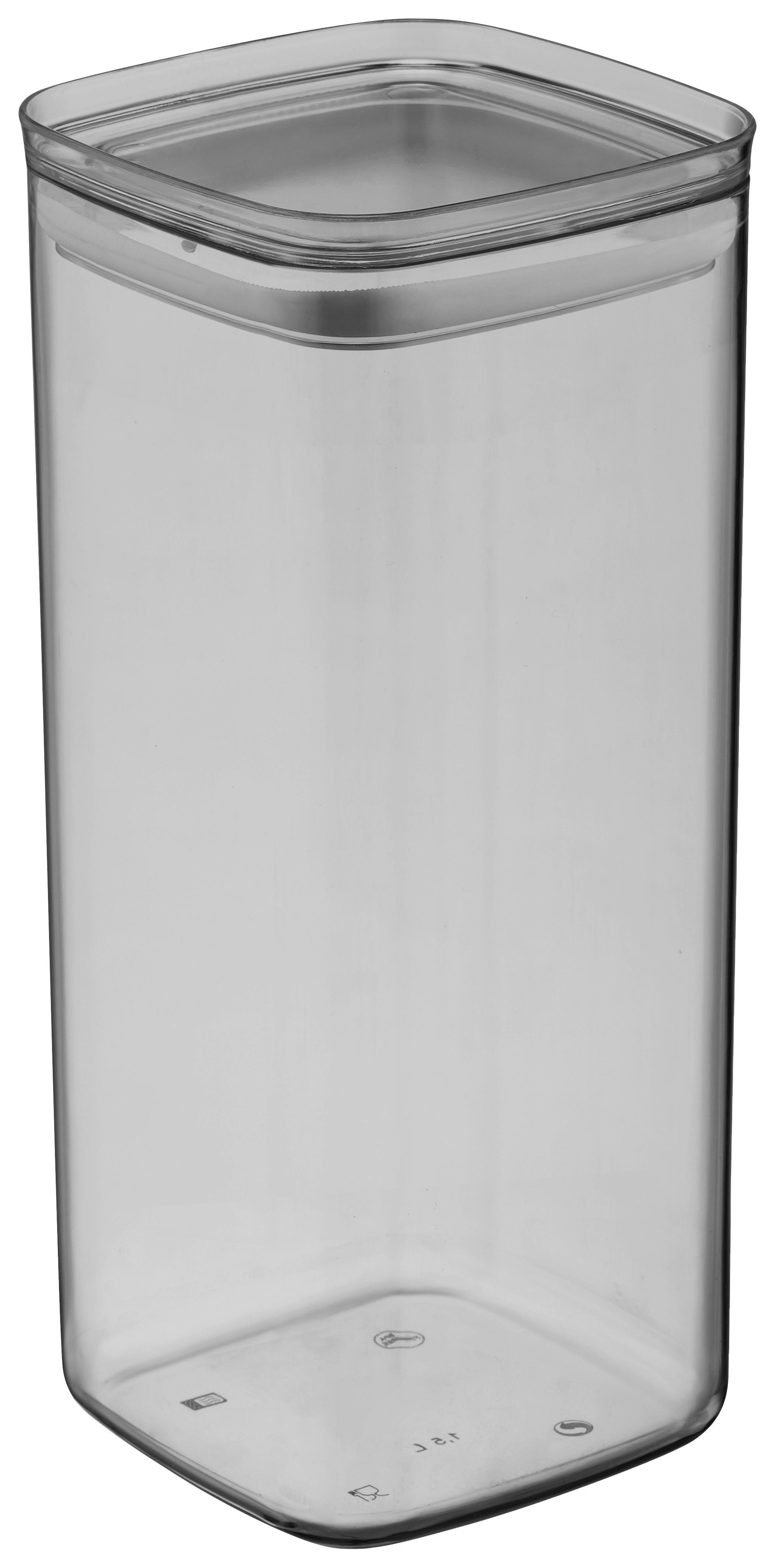 Vorratsdose Blacky aus Kunststoff ca. 2,1l - Klar/Schwarz, MODERN, Kunststoff (9,5/23,5/9,5cm) - Mömax