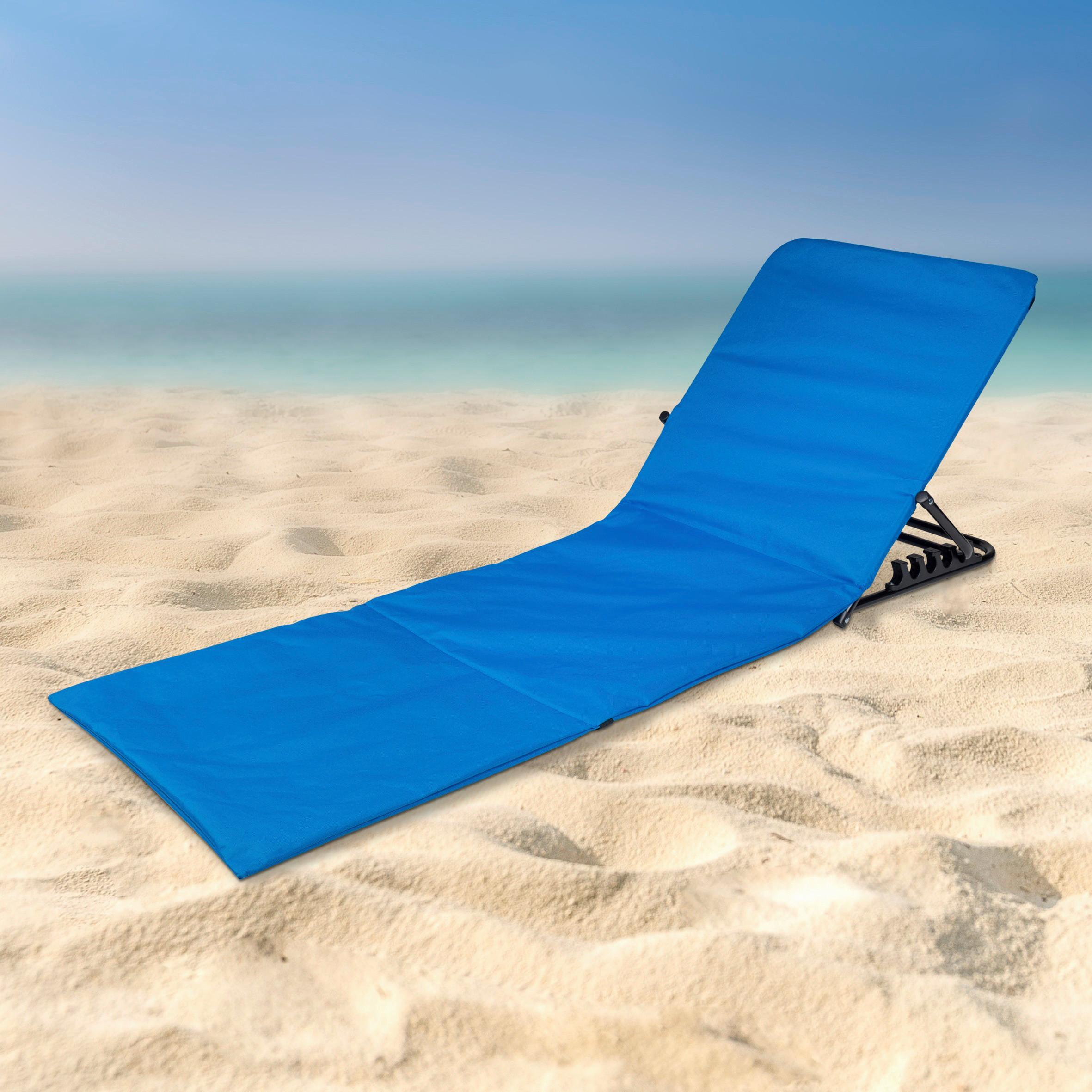 LEŻAK PLAŻOWY LUKE - niebieski, Basics, tworzywo sztuczne/metal (145/52/47cm)