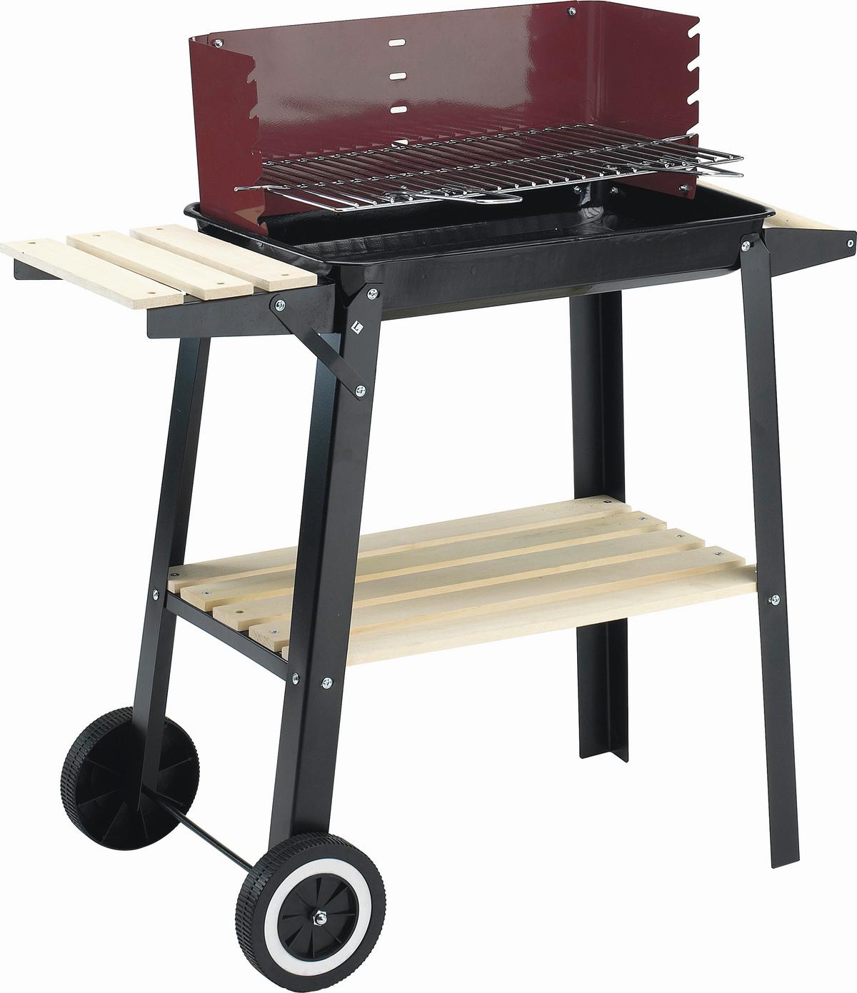 Grillkocsi 0566 - Konventionell, fa/fém (33/54cm)