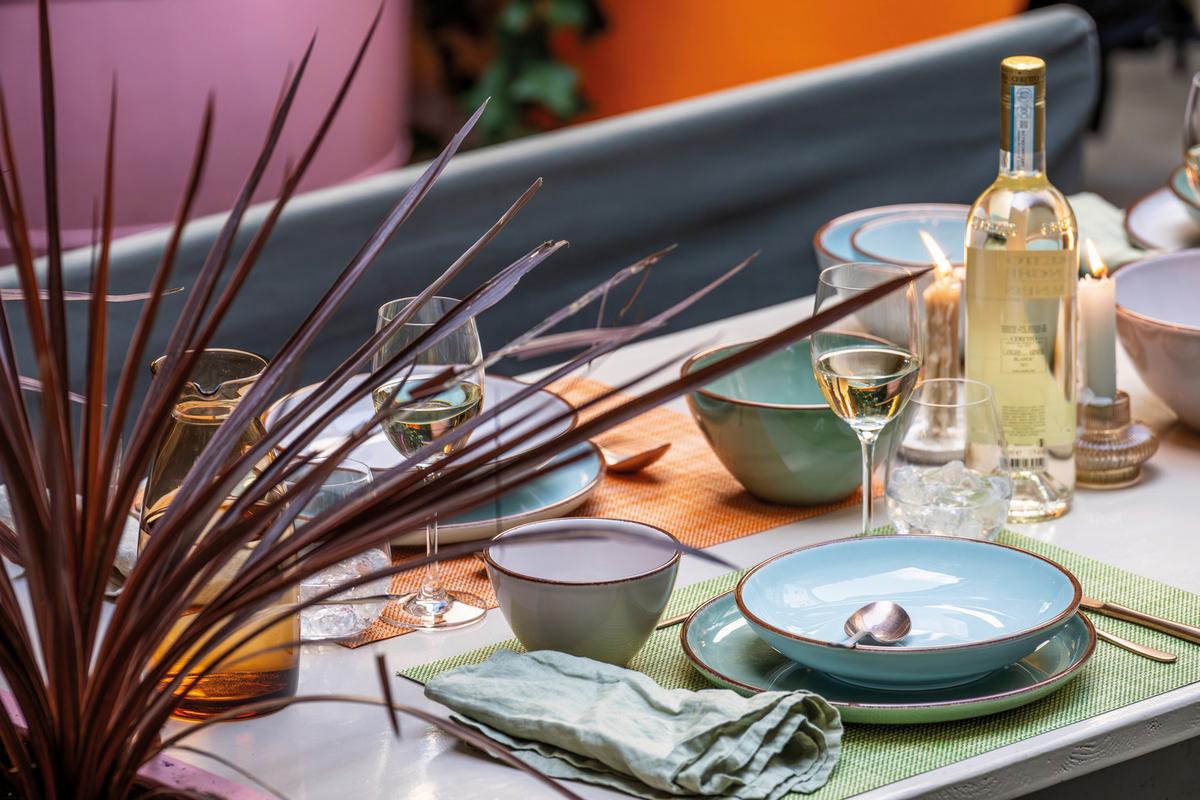 SERWIS OBIADOWO-ŚNIADANIOWY CASUAL MINT ROSENTHAL - miętowoszary, Basics, ceramika - Rosenthal