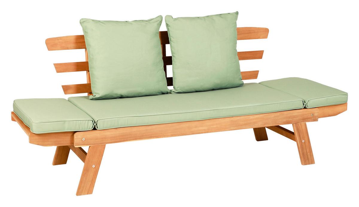 Gartenbank Mallorca Akazienfarben Akazie - Olivgrün/Akaziefarben, Modern, Holz (198/78/68cm) - Mömax