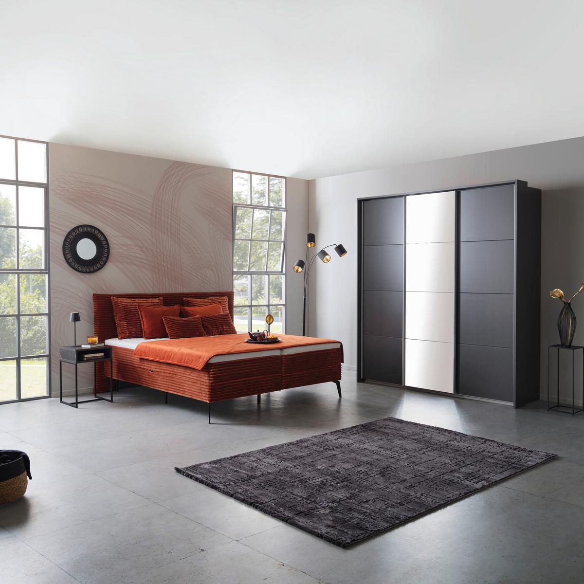 Dulap cu uși culisante MIAMI - gri, Modern, material pe bază de lemn (203/229/62cm)