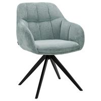 KRZESŁO Z PODŁOKIETNIKAMI MEGAN - czarny/jadeitowa zieleń, Design, metal/tkanina (61/85,5/65,5cm) - Novel