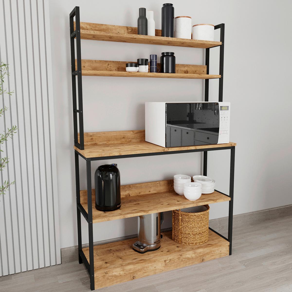 Regal INSASI Honigeiche ca. 101x161x36 cm - Honigeiche, Design, Holzwerkstoff/Metall (101/161/36cm) - MID.YOU