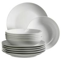 Tafelservice Barca Weiß, 12-teilig - Weiß, Basics, Keramik - Mäser