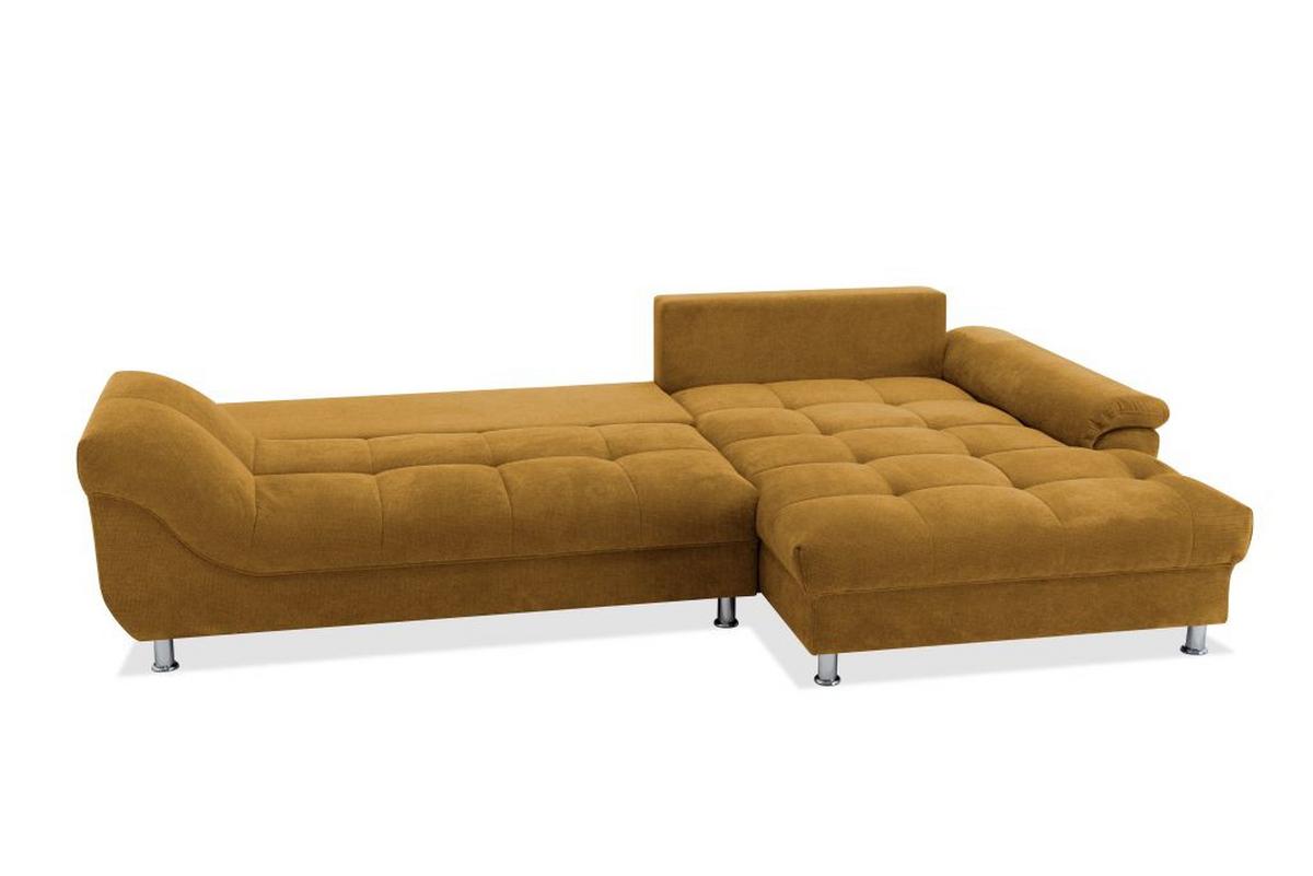 Sarokkanapé Erice - sötétsárga, Design, textil (312/198cm)