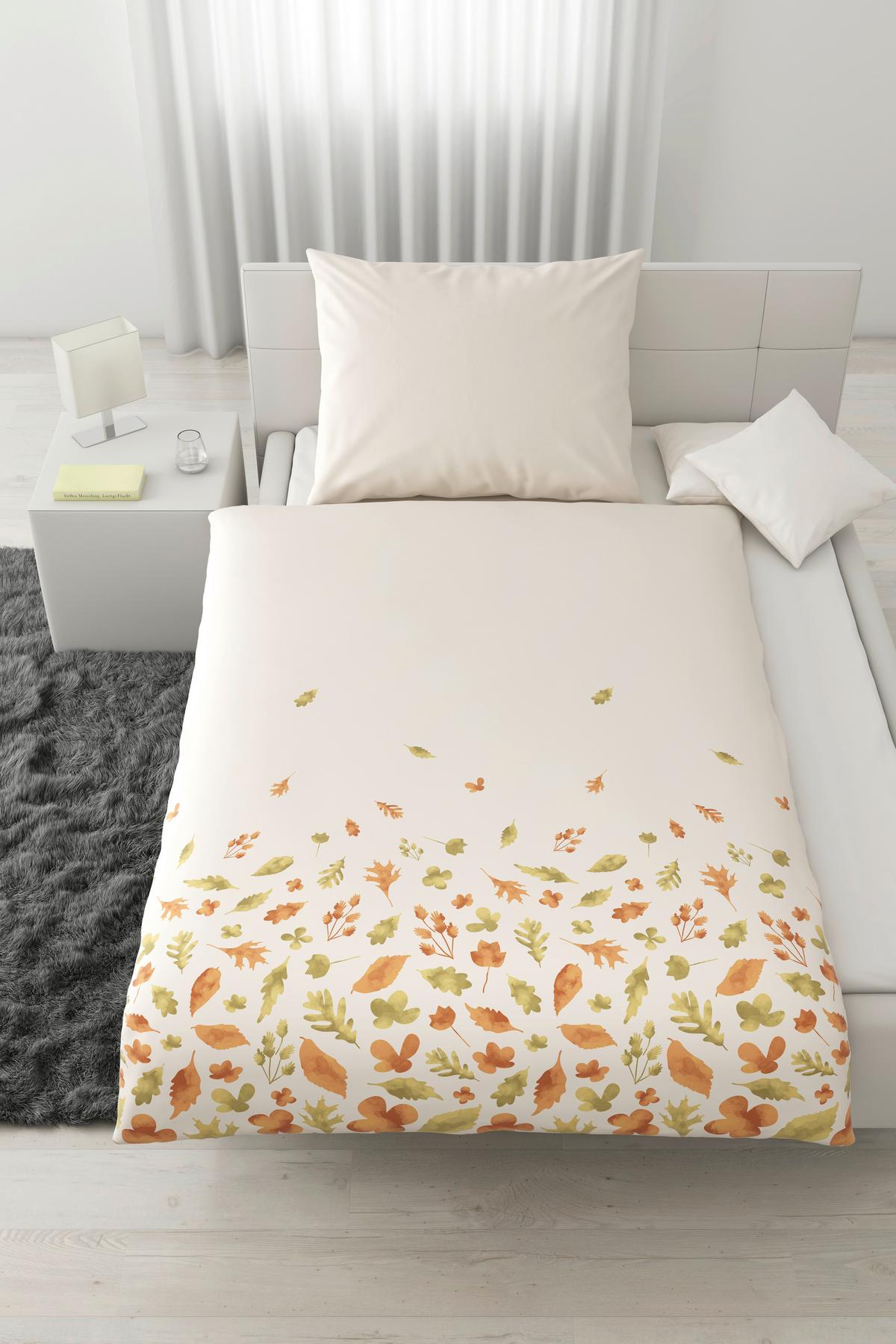 Ágyneműhuzat-garnitúra Streublätter - fehér, Modern, textil (140/200cm) - Modern Living