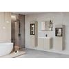 Badmöbel-Set 5-tlg. Madrit mit LED ca. 120 cm Kaschmir/Beige - Kaschmir/Beige, LIFESTYLE, Glas/Keramik (120,4/131,5/34,5cm) - P & B