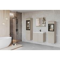 Badmöbel-Set 5-tlg. Madrit mit LED ca. 120 cm Kaschmir/Beige - Kaschmir/Beige, LIFESTYLE, Glas/Keramik (120,4/131,5/34,5cm) - P & B