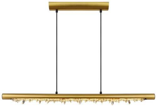 Hängeleuchte Felicitas in Messingfarben max. 15 Watt - Klar/Messingfarben, Basics, Kunststoff/Metall (100/8/150cm) - Globo