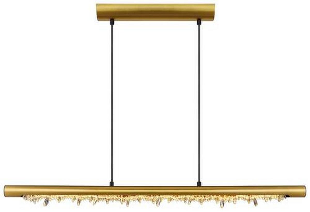 Hängeleuchte Felicitas in Messingfarben max. 15 Watt - Klar/Messingfarben, Basics, Kunststoff/Metall (100/8/150cm) - Globo