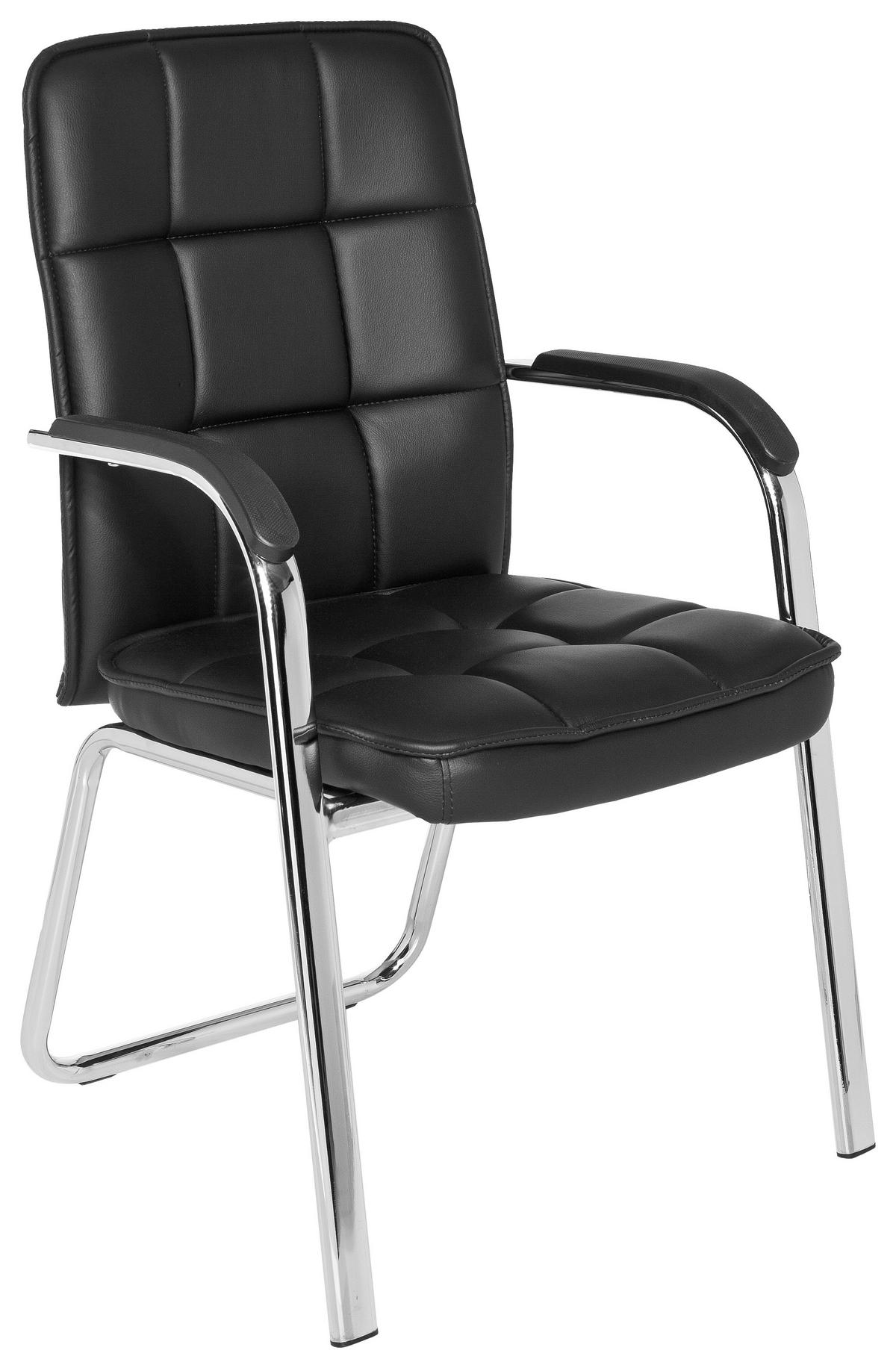 Konferenčni Stol Borne, Črna - barve kroma/črna, Moderno, kovina/tekstil (54/93/44cm) - MID.YOU