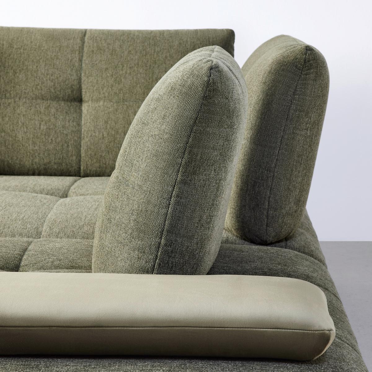 Wohnlandschaft Trendy Olivgrün - Schwarz/Olivgrün, MODERN, Holzwerkstoff/Textil (310/250cm) - Based