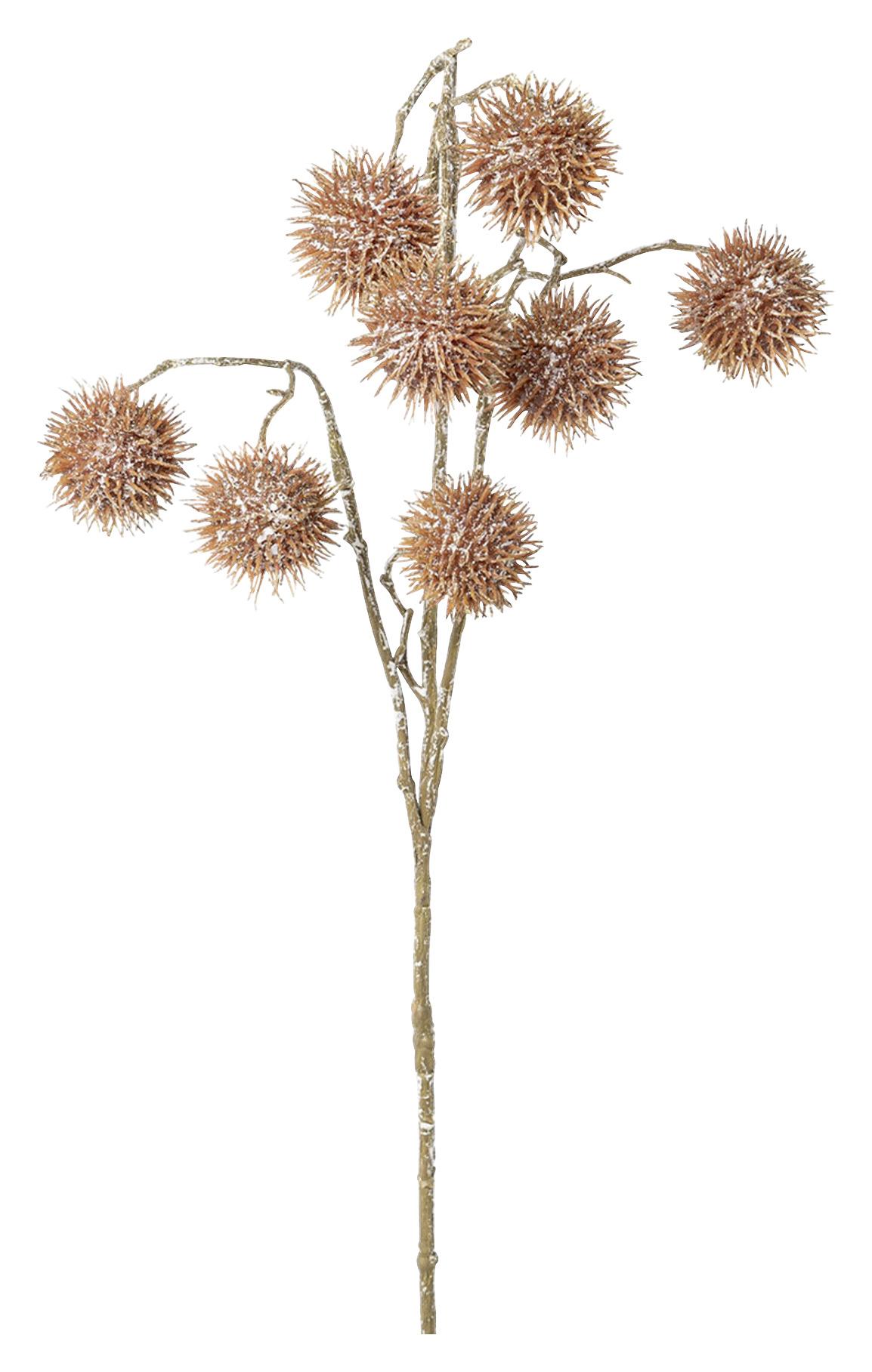 Kunstpflanze Platanenzweig I - Goldfarben/Orange, Natur, Kunststoff (83cm)
