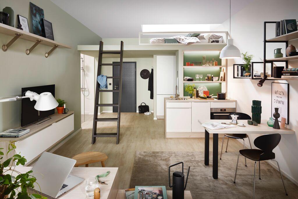 Küchenblock IP3150 in Weiß/Ahornfarben - Ahornfarben/Weiß, MODERN, Holzwerkstoff - Impuls