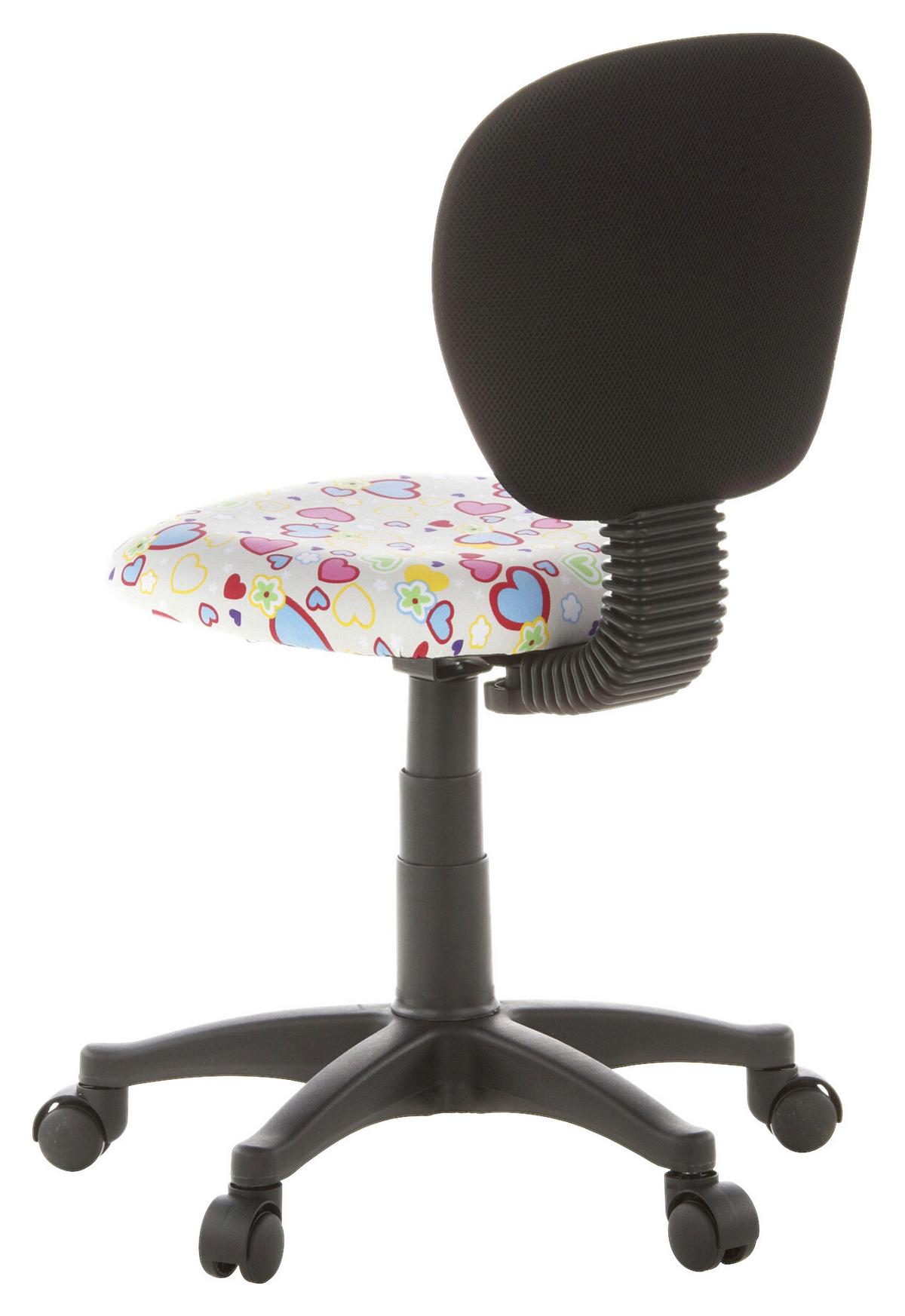Mladinski Vrtljivi Stol Kiddy Top, Motiv Rožice In Srčki - večbarvno, Basics, umetna masa (40/79-90/37cm) - MID.YOU