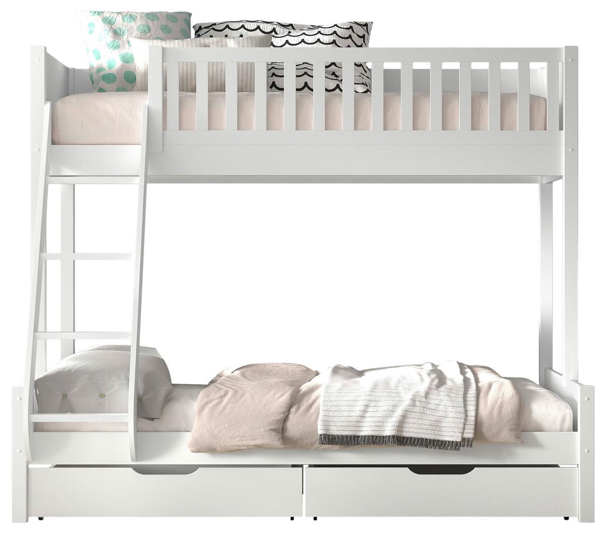 Etagenbett SCOTT ca.90x200cm mit Bettschublade - Weiß, Natur, Holz (90/200cm) - Vipack