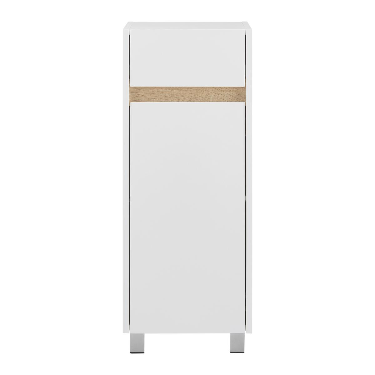 Unterschrank Massimo Weiß ca. 32x89x30 cm - Silberfarben/Weiß, MODERN, Kunststoff (33/85/30cm) - Bessagi Home